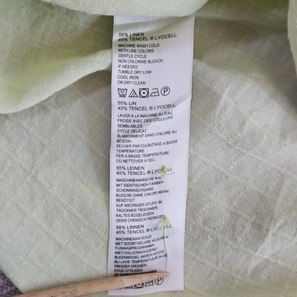 Tommy Bahama Men’s Size XL Linen Tencel Pistachio Green Long Sleeve Button Up - Picture 8 of 15